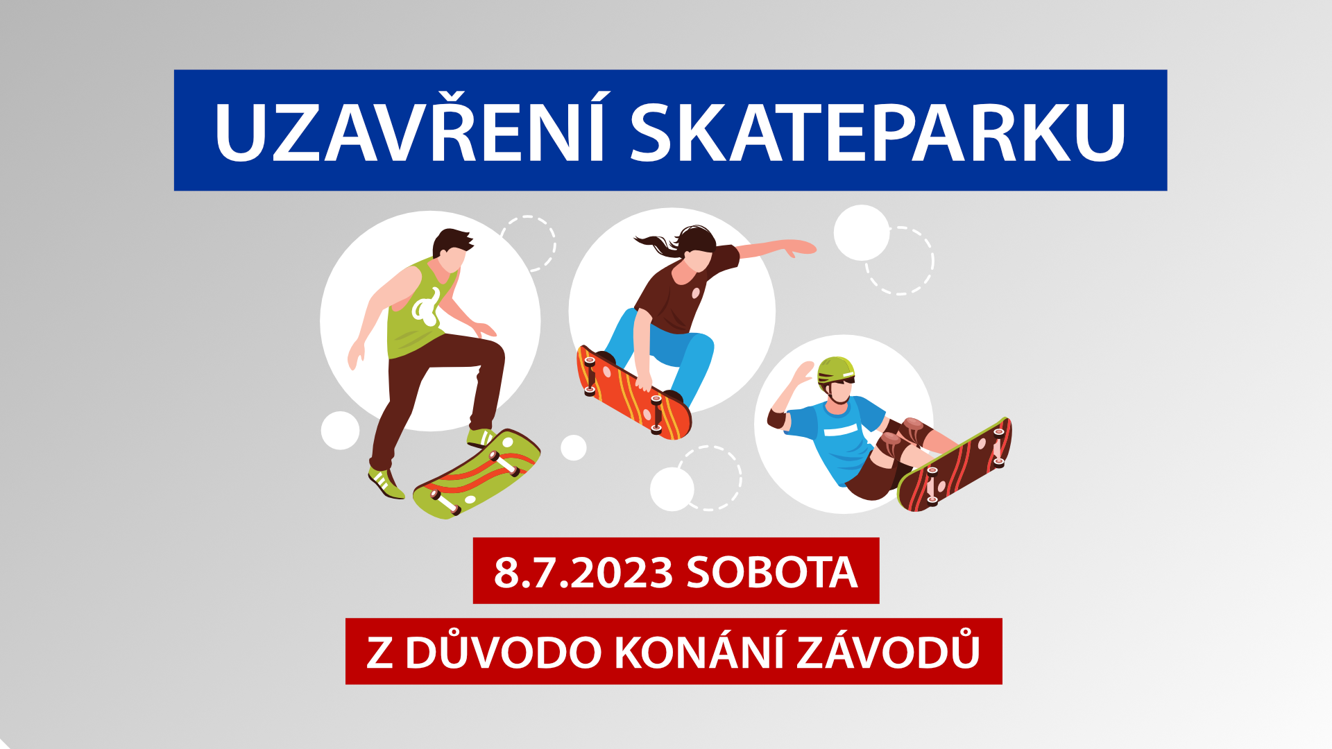 Uzavření Skateparku Řeporyje v sobotu 8.7.2023